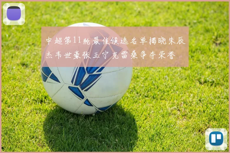 中超第11轮最佳候选名单揭晓朱辰杰韦世豪张玉宁克雷桑争夺荣誉